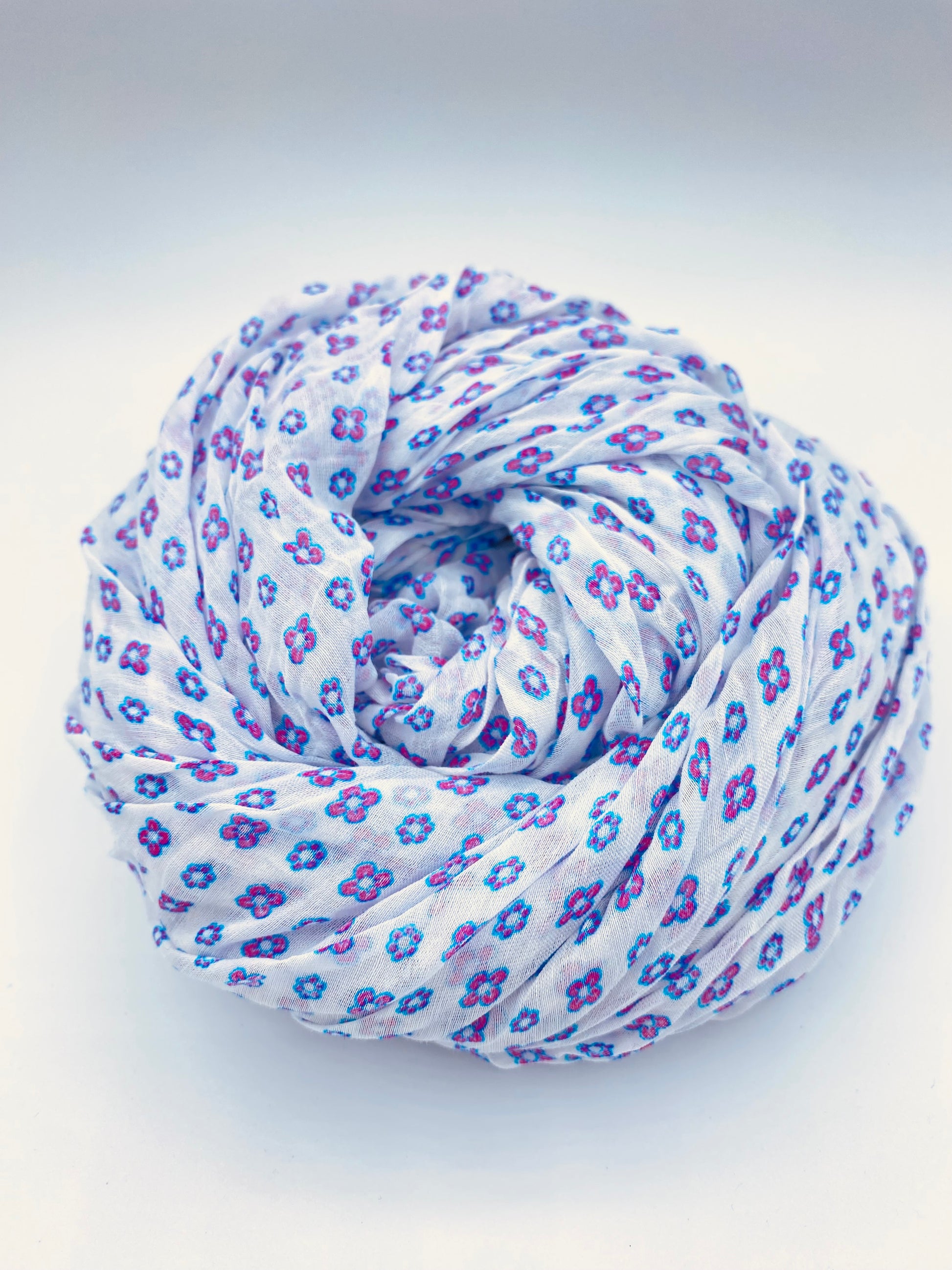 Scarf White Small Flowers Multi