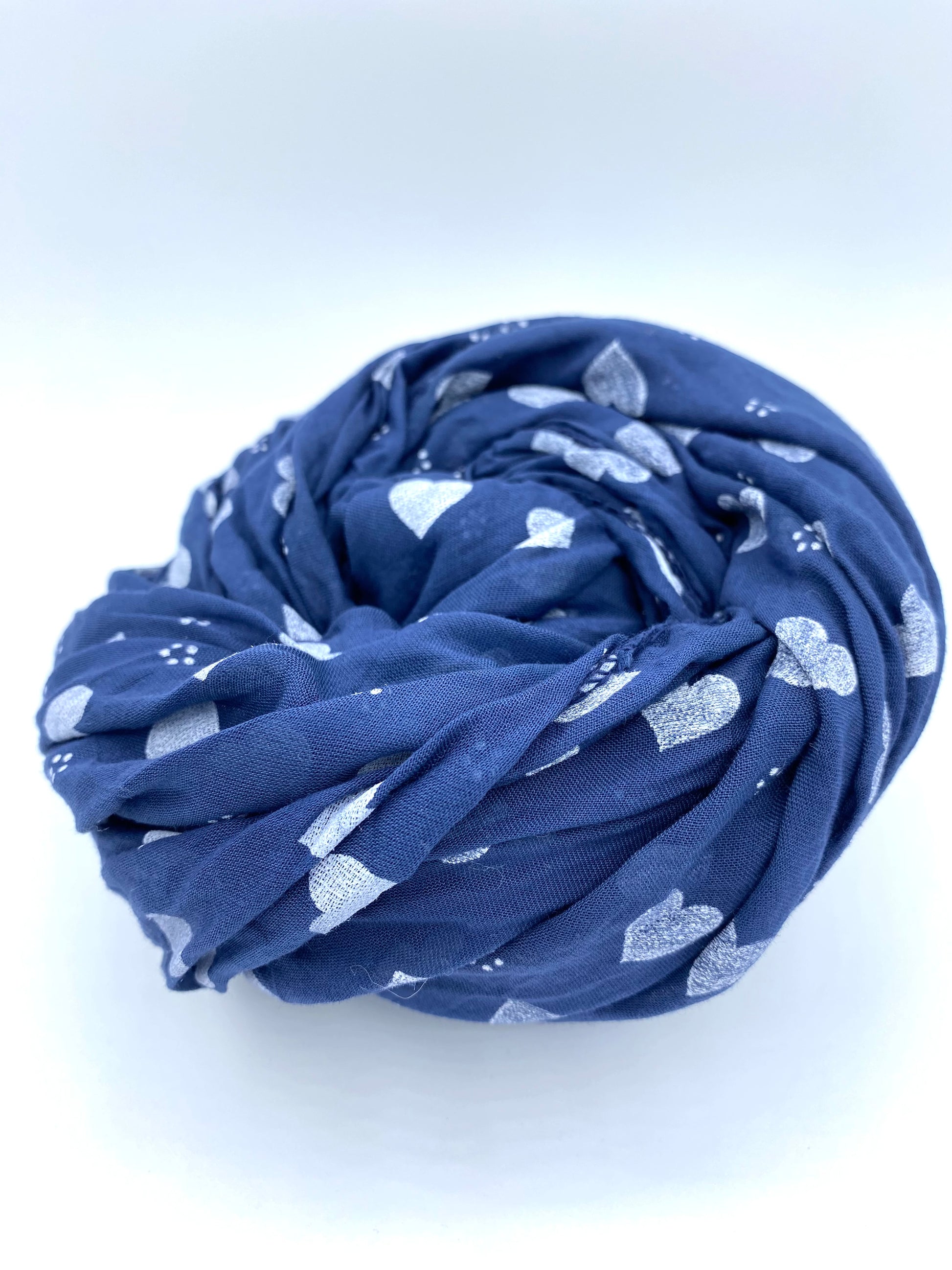 Navy Hearts Scarf